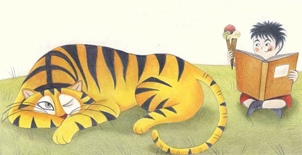 Una delle illustrazioni del libro «La tigre di Anatolio»